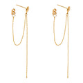 14K Yellow Gold Chain Hanging Earring