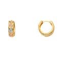 14K Yellow White Rose Gold Huggies Earring