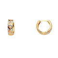 14K Yellow White Rose Gold Huggies Earring