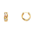 14K Yellow White Rose Gold Huggies Earring