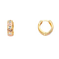 14K Yellow White Rose Gold Huggies Earring