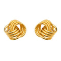 14K Yellow Gold Love Knot Earring W/Push Back