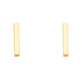 14K Yellow Gold Little Bar Earring W/Push Back