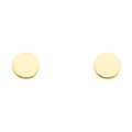 14K Yellow Gold Plain Circle Earring W/Push Back