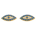 14K Yellow Gold Evil Eye CZ Earring W/Push Back