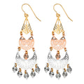 14K Yellow White Rose Gold Filigree Chandelier Earring