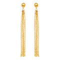 14K Yellow Gold Multi Chain Dangle Earring