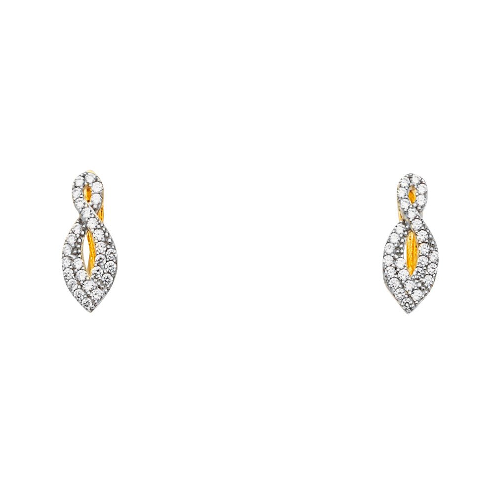 14K Yellow Gold CZ Earring / Set