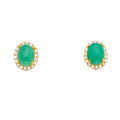 14K Yellow Gold Jade Earring / Set