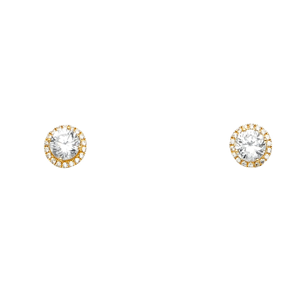 14K Yellow Gold CZ Earring / Set