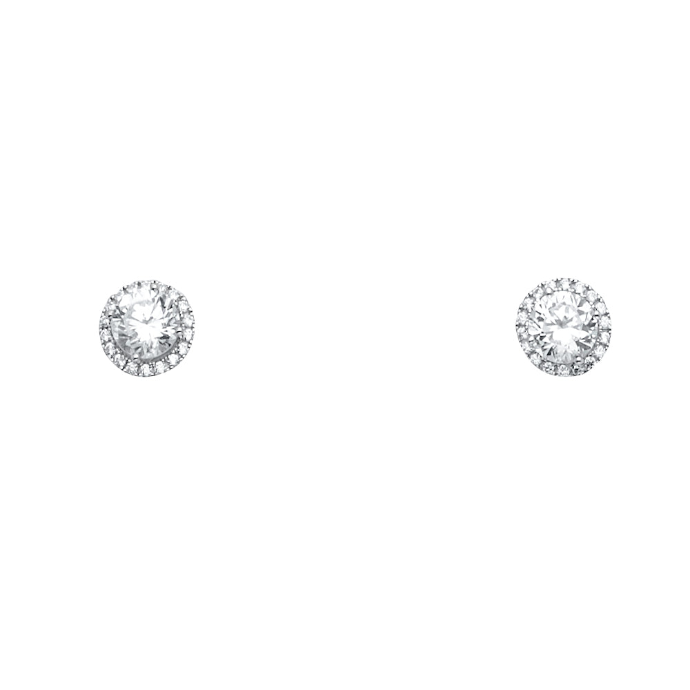 14K White Gold CZ Earring / Set