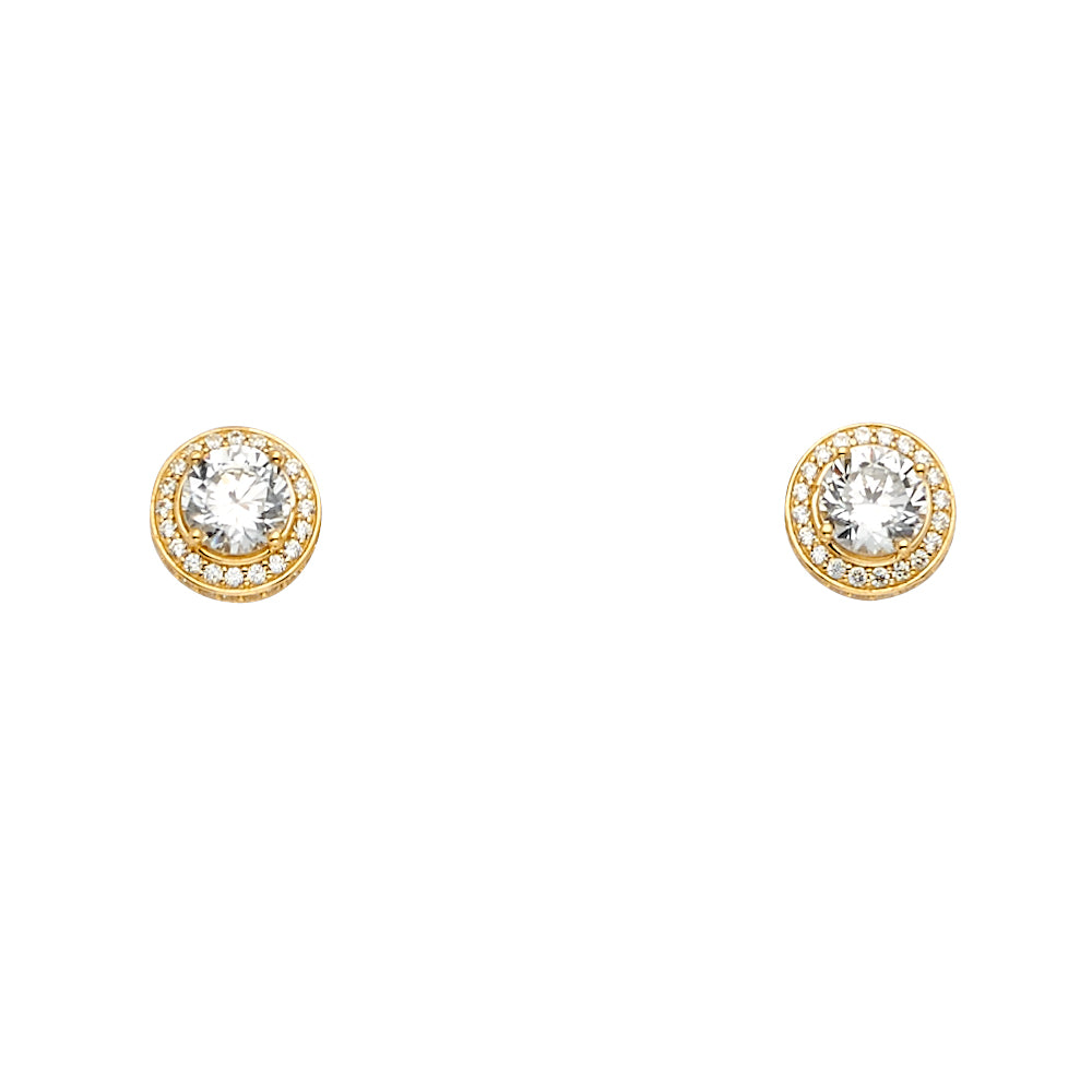 14K Yellow Gold CZ Earring / Set