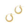 14K Yellow Gold Braided Hoop Earring