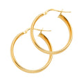 14K Yellow Gold Basic Hollow Hoop Earring