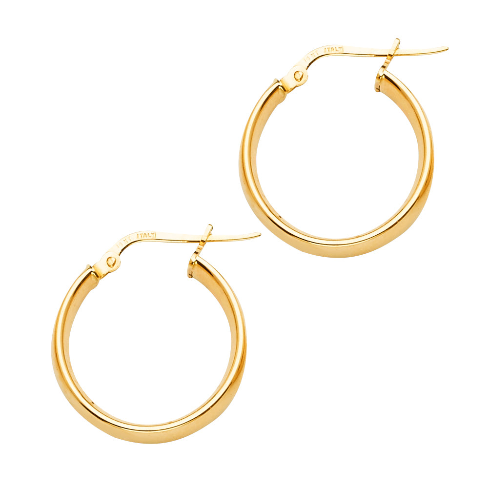 14K Yellow Gold Basic Hollow Hoop Earring