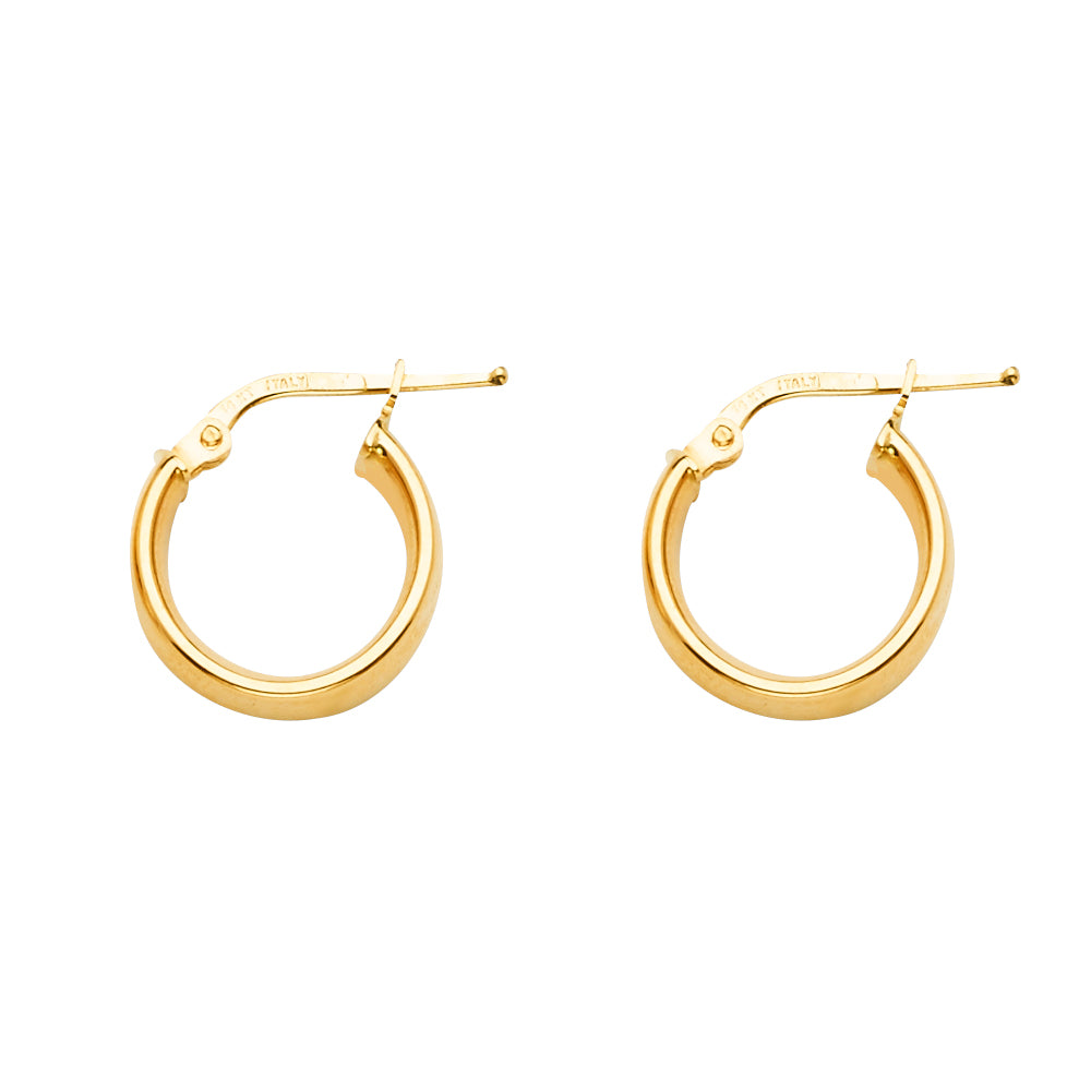 14K Yellow Gold Basic Hollow Hoop Earring