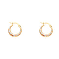 14K Yellow White Rose Gold Double Face X Design Hollow Earring