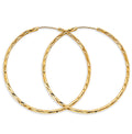 14K Yellow Gold 1.8 mm Shiny Diamond Cut Endless Hoop (45 mm)