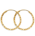 14K Yellow Gold 1.8 mm Shiny Diamond Cut Endless Hoop (25 mm)