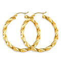 14K Yellow Gold 4 mm Twisted Hoop Earring