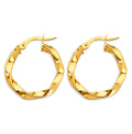 14K Yellow Gold 2.8 mm Twisted Hoop Earring