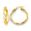 14K Yellow Gold Shiny Hoop Earring