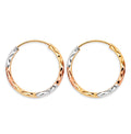14K Yellow White Rose Gold 1.8 mm Tube Diamond Cut Endless Hoop Ear