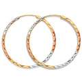 14K Yellow White Rose Gold 1.8 mm Tube Diamond Cut Endless Hoop Ear
