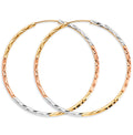 14K Yellow White Rose Gold 1.8 mm Tube Diamond Cut Endless Hoop Ear
