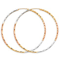 14K Yellow White Rose Gold 1.8 mm Tube Diamond Cut Endless Hoop Ear