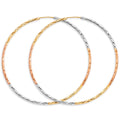 14K Yellow White Rose Gold 1.8 mm Tube Diamond Cut Endless Hoop Ear
