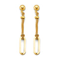 14K Yellow Gold Paperclip Earring (W/ Pushback)