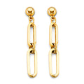 14K Yellow Gold Paperclip Earring (W/ Pushback)