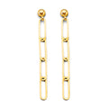 14K Yellow Gold Paperclip Earring (W/ Pushback)