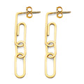 14K Yellow Gold Paperclip Earring (W/ Pushback)