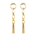 14K Yellow Gold Paperclip Hanging Chain Earring