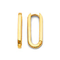 14K Yellow Gold Shiny Paperclip Huggies Earring