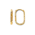 14K Yellow Gold Diamond Cut Paperclip Huggies Earring