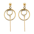 14K Yellow Gold Dangling Circle Earring