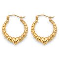 14K Yellow Gold Hollow Hoop Earring