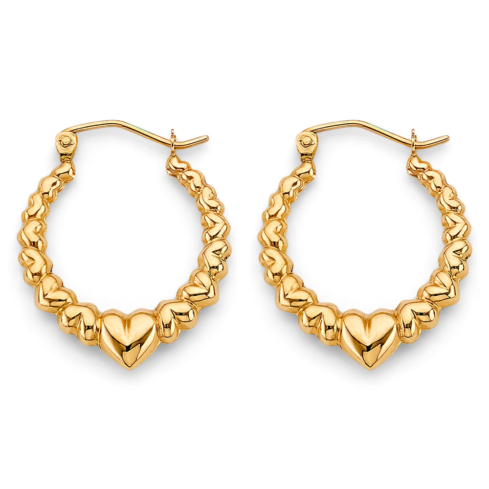 14K Yellow Gold Hollow Hoop Earring