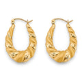 14K Yellow Gold Hollow Hoop Earring