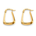 14K Yellow Gold Polish Hollow Hoop Earring