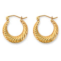 14K Yellow Gold Hollow Hoop Earring