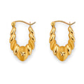 14K Yellow Gold Hollow Hoop Earring
