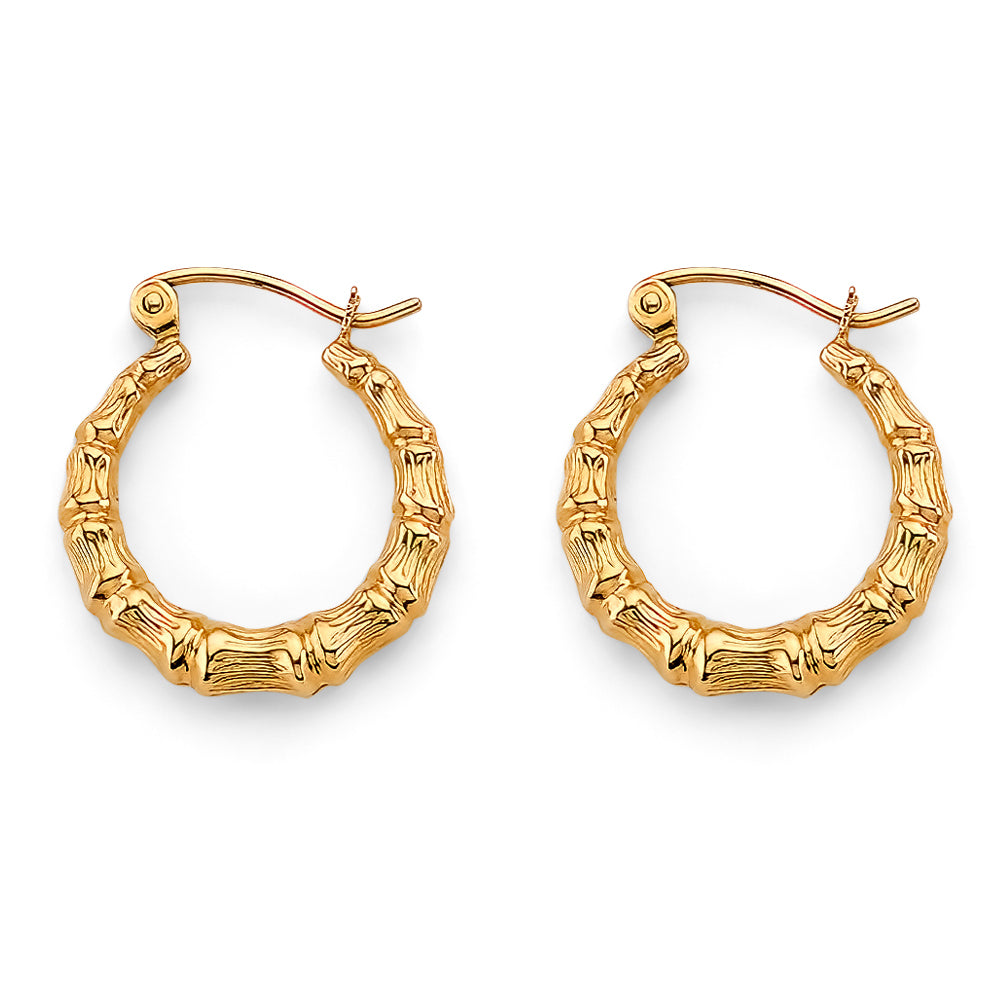 14K Yellow Gold Hollow Hoop Earring