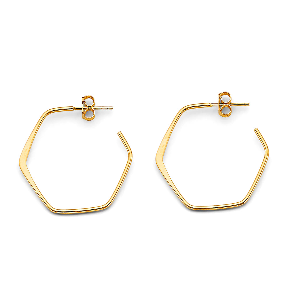 14K Yellow Gold Open Hoop Earring