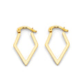 14K Yellow Gold Diamond Shape Hoop Earring