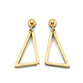 14K Yellow Gold Dangling Triangle Earring