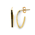 14K Yellow Gold Enamel Open Oval Hoop Earring